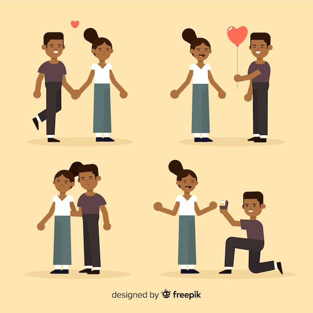 Free vector couple in love collection