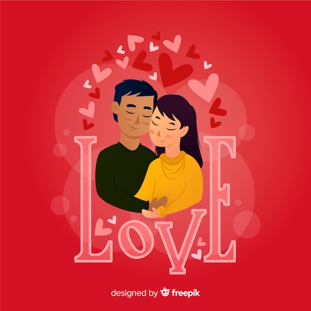 Free vector couple in love