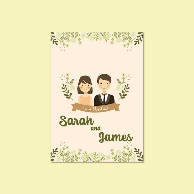 結婚式のカードイラスト 無料のベクター