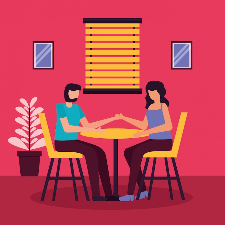 Free Vector couple romantic activities flat illustration