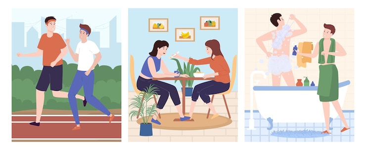 無料Vector lgbt関係シンボルフラット孤立ベクトルイラストで設定されたカップルルーチンカード