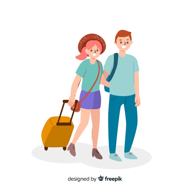 Couple traveling