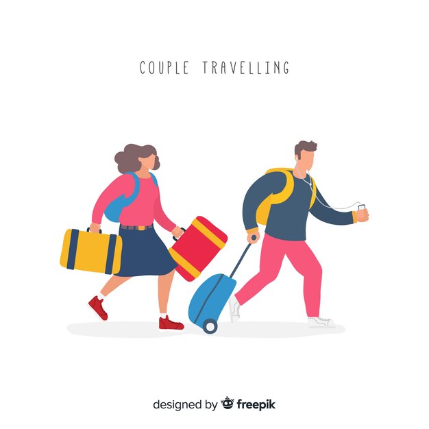 Couple traveling