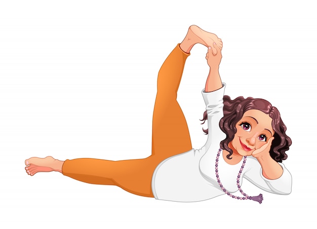 Free vector couple of women doing yoga pose