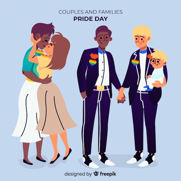 Couples and families of the pride day