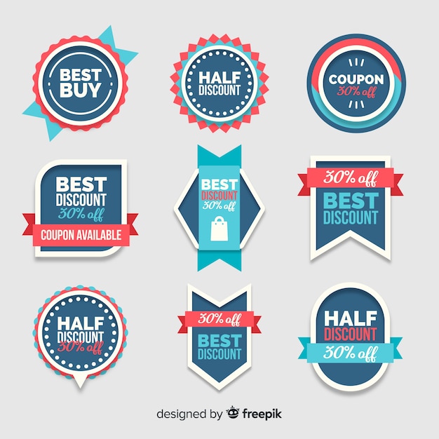 Free vector coupon sale label set