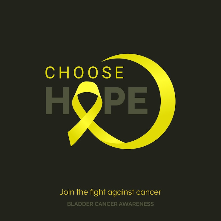 Free Vector courageous hearts strong design bladder cancer awareness