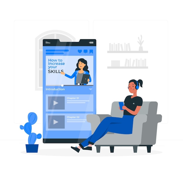 Vettore gratuito illustrazione del concetto di app del corso