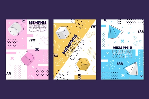 Vettore gratuito cover pack stile memphis