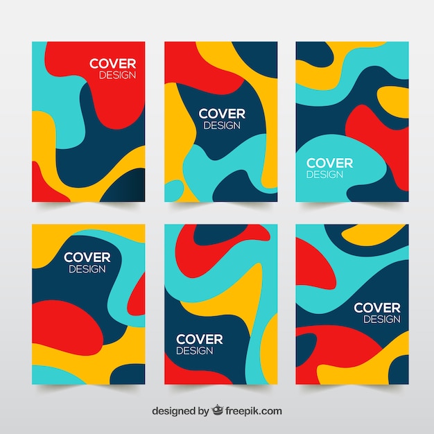 Cover template collection with organic shapes