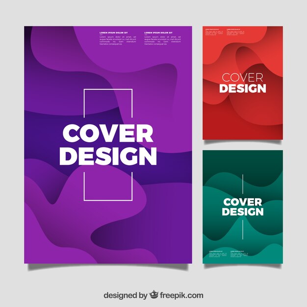 Cover template collection with organic shapes