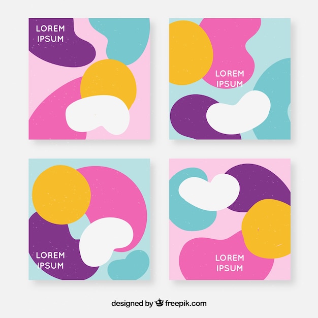 Cover template collection with organic shapes