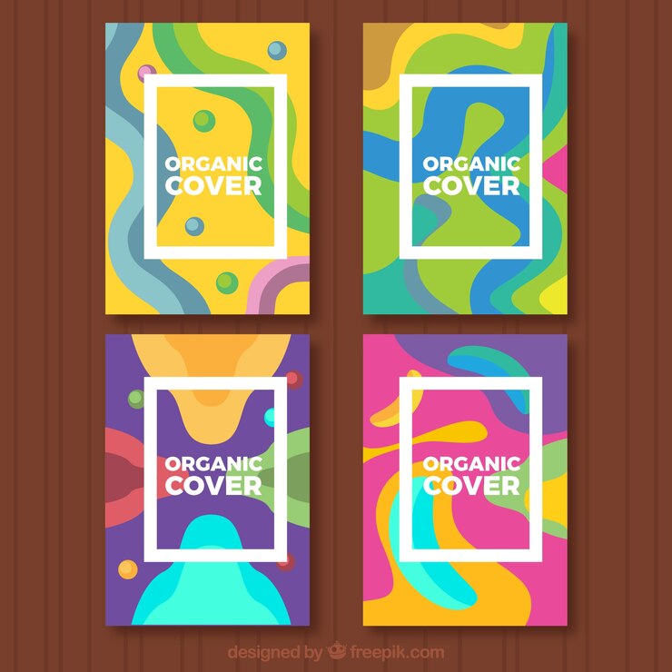 Free Vector cover template collection with organic shapes