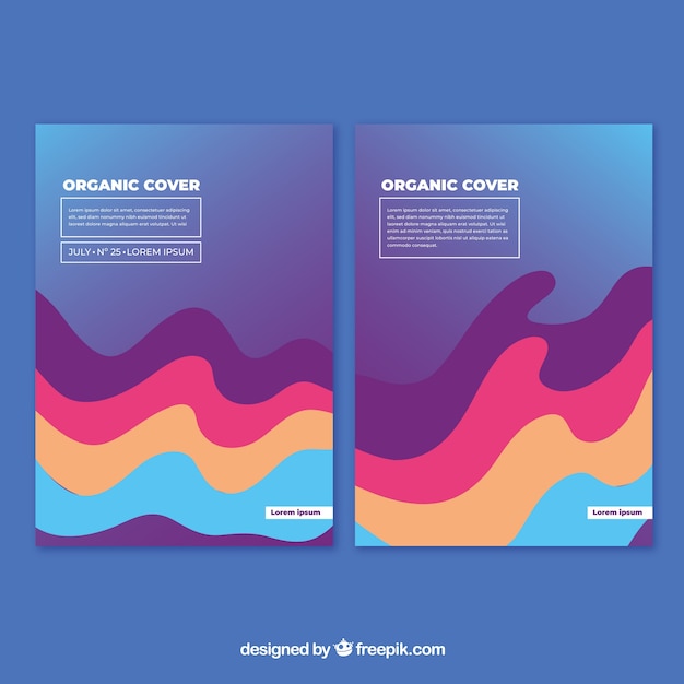 Cover template with colorful organic shapes