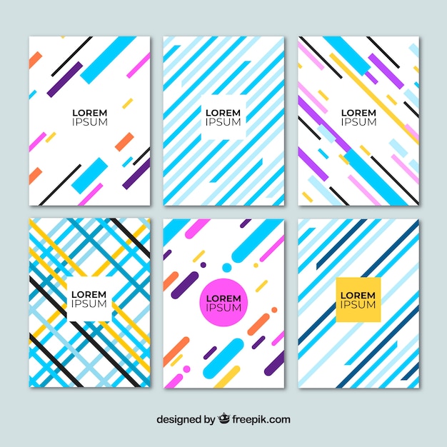 Cover template with geometric lines