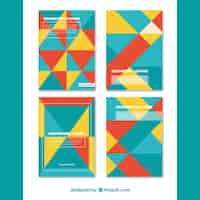 Free vector cover template with geometric shapes