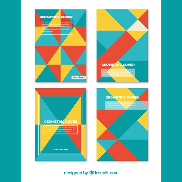 Cover template with geometric shapes