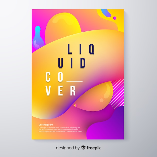 Cover with colorful liquid effect