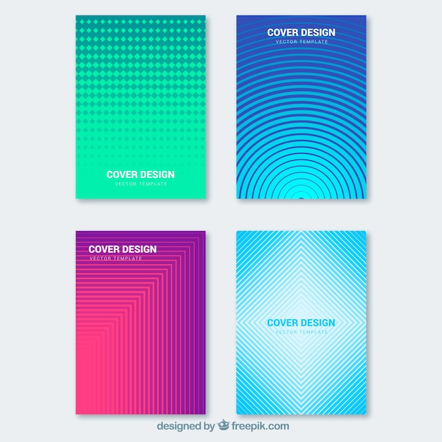 Covers collection with colorful lines