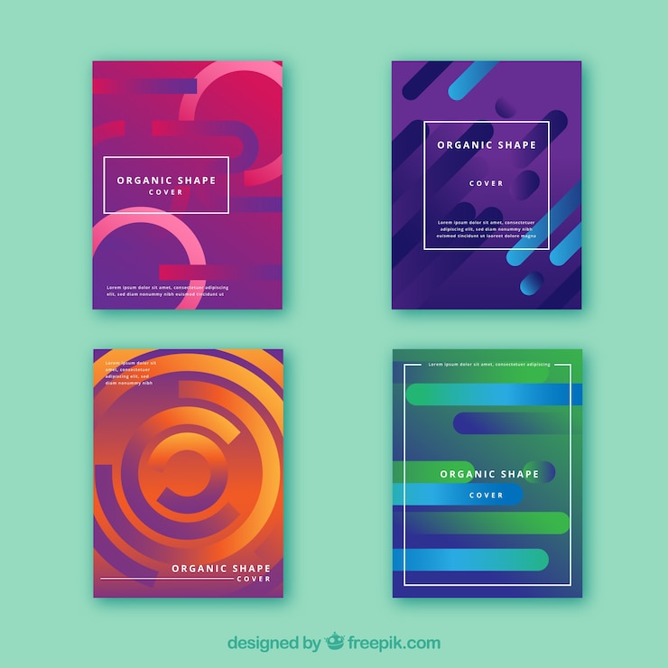 Free Vector covers collection with organic shapes