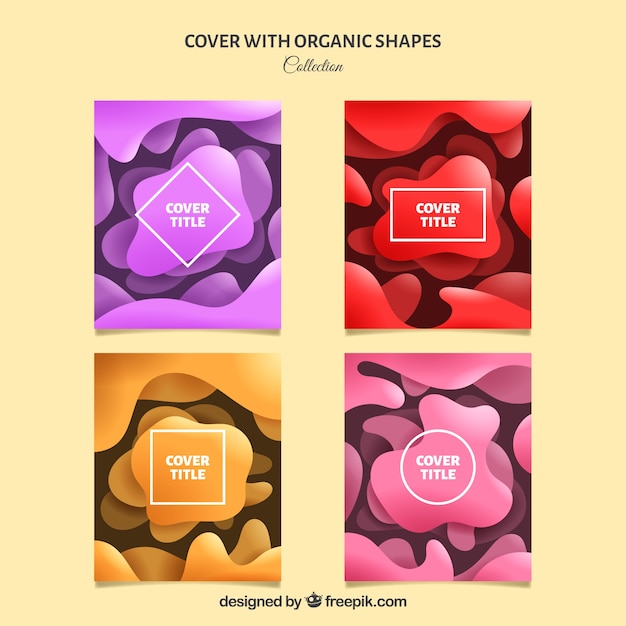 Free vector covers collection with organic shapes