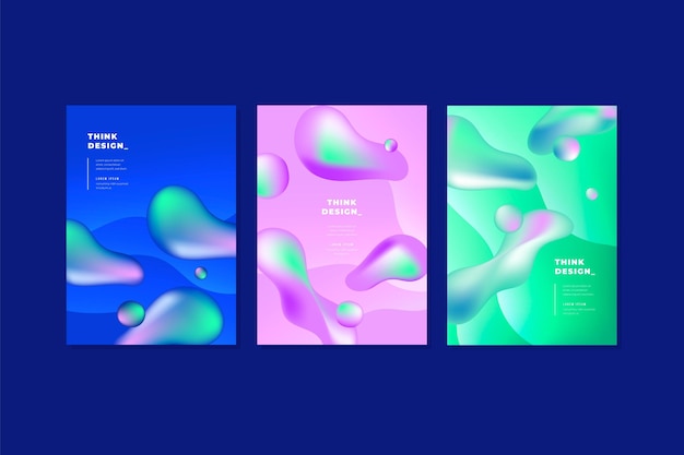 Free vector covers set in liquid style