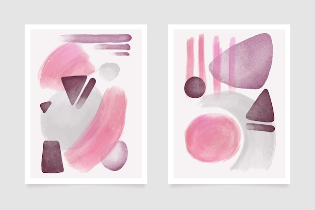 Free vector covers style abstract watercolor shapes