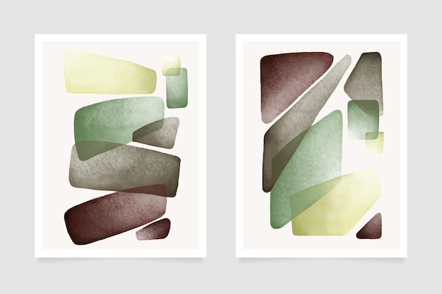 Free vector covers with abstract watercolor shapes