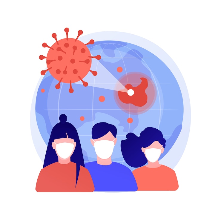 Free Vector covid-19 abstract concept vector illustration. coronavirus worldwide, pandemic, covid-19 victims, infection outbreak, statistics, death toll, emergency state, quarantine measure abstract metaphor.