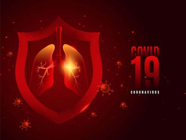 Free vector covid-19 background with red background