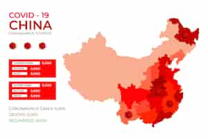 無料ベクター ウイルスのインフォグラフィックに感染したcovid-19中国