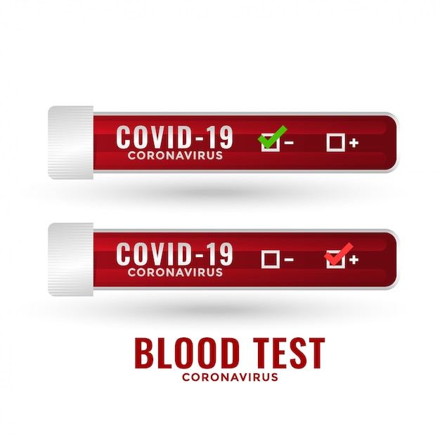 Free vector covid-19 coronavirus blood test lab report result