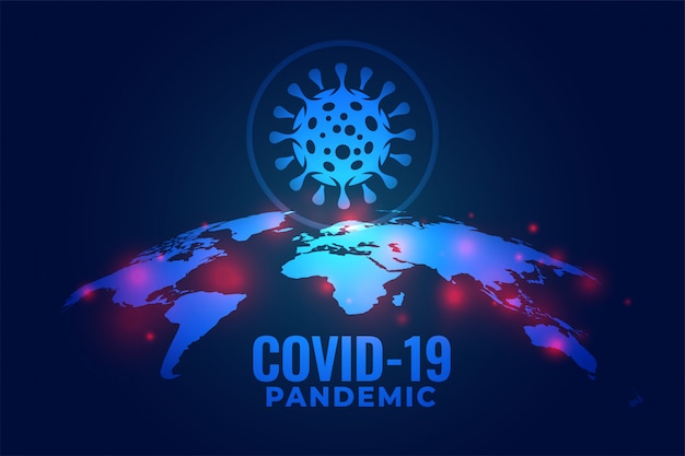 Бесплатное векторное изображение covid-19 коронавирусная глобальная пандемическая инфекция дизайн фона