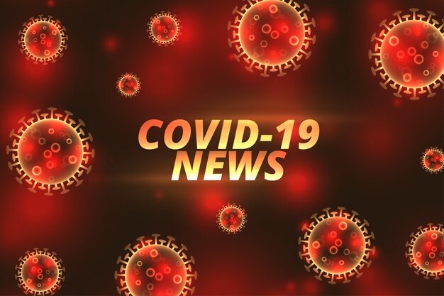 Covid-19コロナウイルスのニュース更新バナー、フローティングウイルス