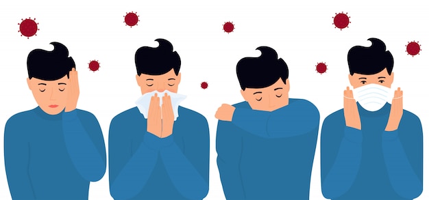 Free Vector A Person With A Cold Free Vector A Person With A Cold