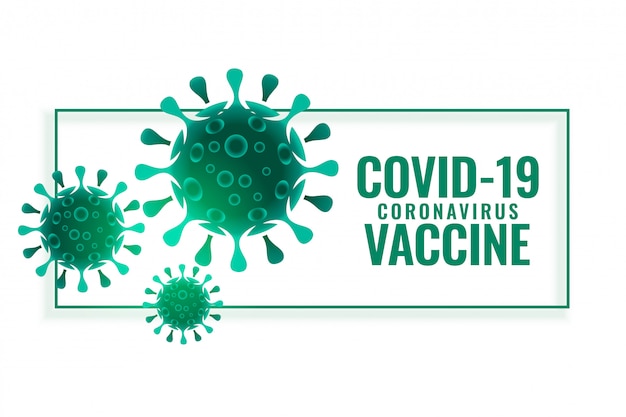 Vettore gratuito sfondo di vaccino contro il coronavirus covid-19 con cellule virali