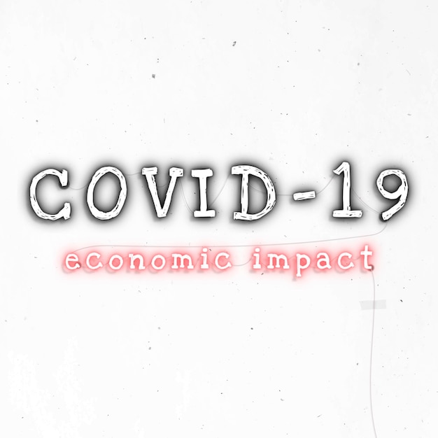 無料ベクター covid-19経済的影響ネオンサイン