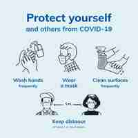 Free vector covid 19 instagram template vector, coronavirus prevent the spread guidance