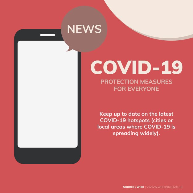 Covid-19 protection measures coronavirus awareness message