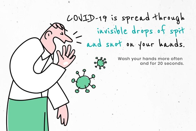 Covid-19 spreads through invisible droplets. Covid-19 message