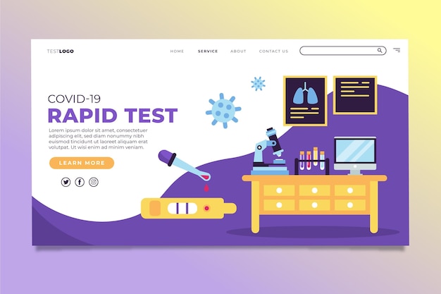 Covid-19 test landing page