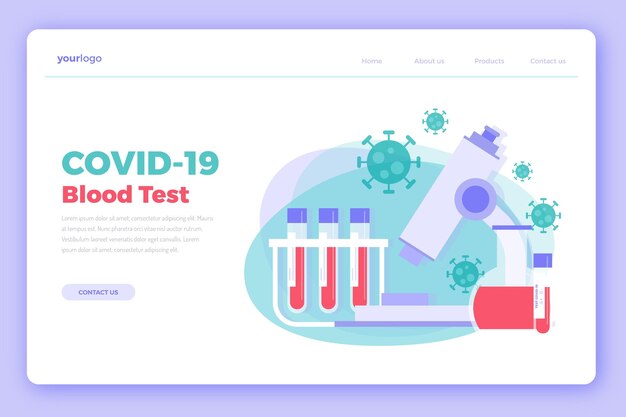 Free vector covid-19 test landing page