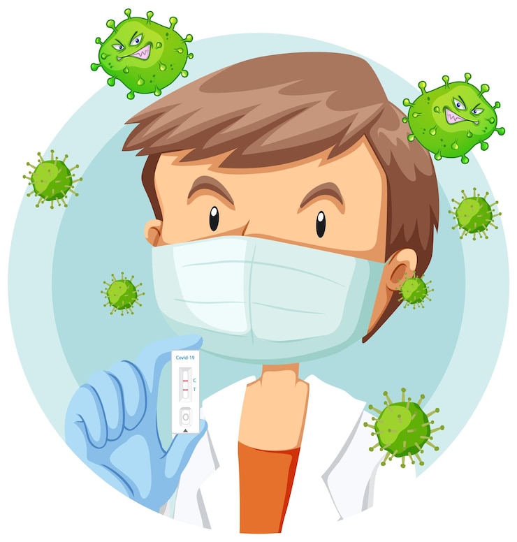 Free Vector covid 19 testing with antigen test kit