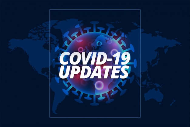 Covid-19 updates background with virus cell template