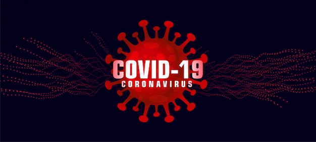 Covid-19 коронавирусный фон с микроскопическим красным вирусом