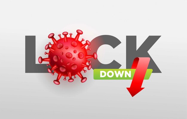 Covid Coronavirus in Real 3D Illustration concept to Describe about Lockdown area