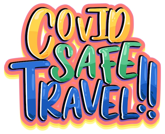 Covid 안전한 여행 타이포그래피 디자인