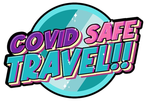 無料ベクター covid safetravelのタイポグラフィデザイン