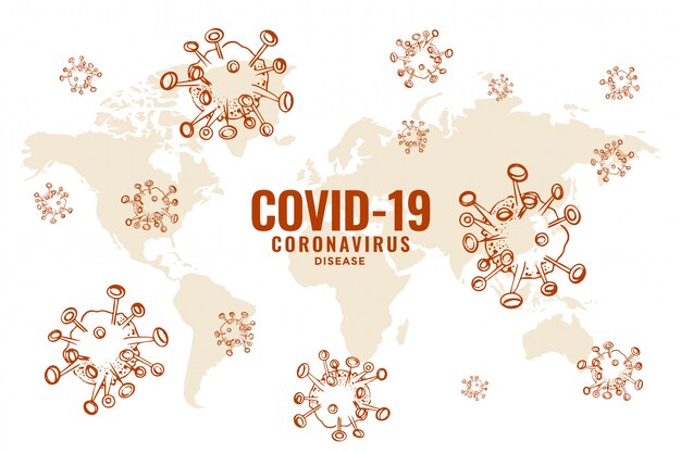 Covid19 коронавирусная глобальная вспышка фона дизайн