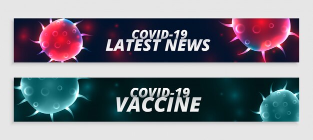 Covid19 coronavirus latest news and vaccine banner design